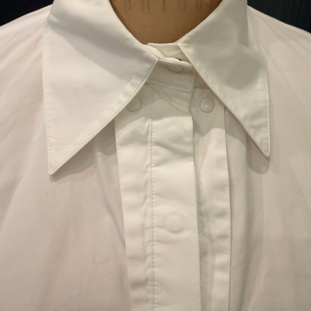 Givenchy White Button Down Shirt with Ruffle Sleeves - Picture 5 of 12
